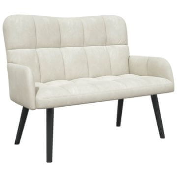 Vidaxl Kavč za 2 osebi Krem 115 x 61 x 87 cm Žamet