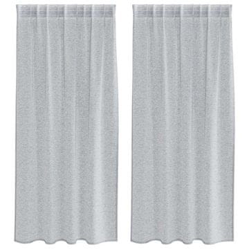 Vidaxl Voile zavesa z zavesami 2 szt. Temno siva 175 x 140 cm Poliester