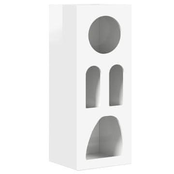 Vidaxl Strani šal Visok sijaj bela 40 x 35 x 100,5 cm Konstruiran les