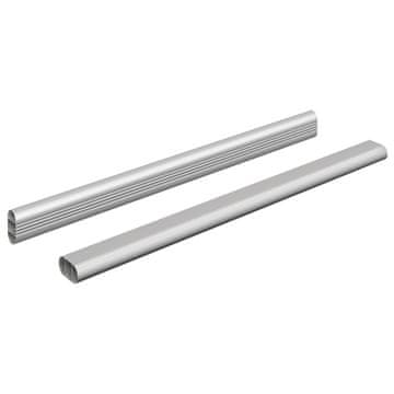 Vidaxl Palica za omaro 2 szt. srebrna 464 x 15 x 29 mm