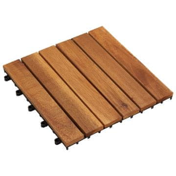 Vidaxl Tla za teraso 30 szt. Rjava 30 x 30 cm Akacijevo trdo leseno