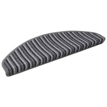 Vidaxl Samolepilni stopniščni tepihi 15 szt. Siva 65 x 21 x 4 cm