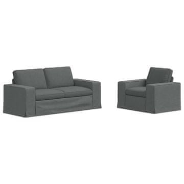 Vidaxl Kavčna garnitura 2 szt. Temno siva 182 x 80 x 82 cm blago