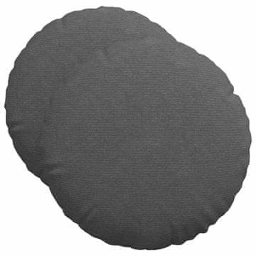 Vidaxl Sedežne blazine 2 szt. Temno siva Ø50 x 19 cm Žametna tkanina