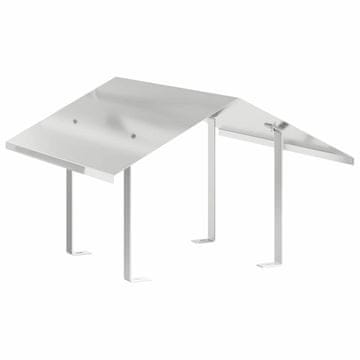 Vidaxl Dimniška kapa srebrna 60 x 60 x 38 cm Nerjaveče jeklo