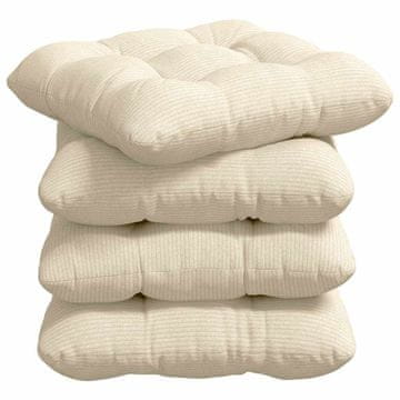 Vidaxl Sedežne blazine 4 szt. krema 45 x 45 cm Žametna tkanina