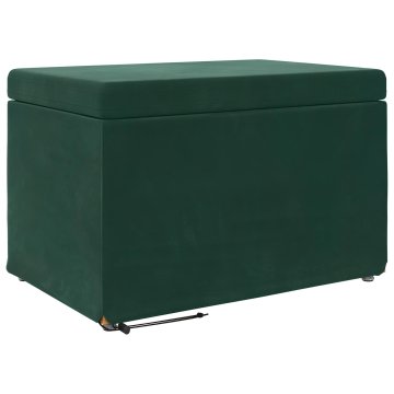 Vidaxl Stolica Temno zelena 61 x 41 x 40 cm Samet in Umetno Leseno