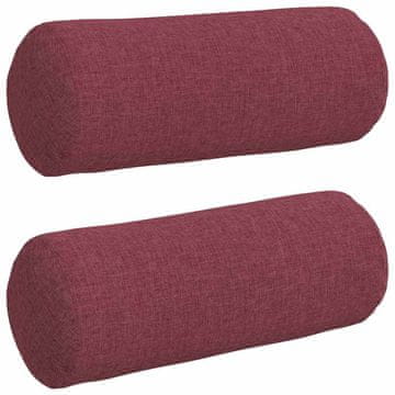 Vidaxl Blazine 2 szt. Vinorodna rdeča Ø 15 x 40 cm blago
