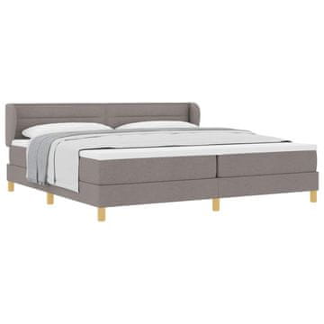 Vidaxl Postelja z vzmetnico z vzmetnico Taupe 200 x 200 cm blago