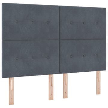 Vidaxl LED glava postelje z LED trakami Siva 160 cm Žamet