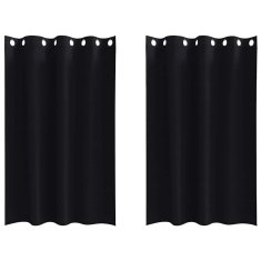 Vidaxl Zavese za zatemnitev z obroči 2 szt. Črna 175 x 140 cm Poliester