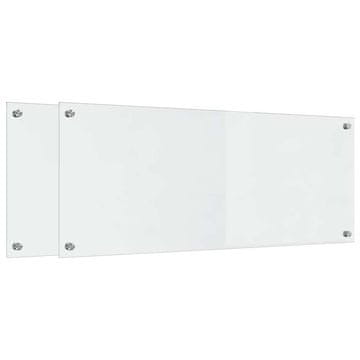 Vidaxl Kuhinjski panel 2 szt. Transparentno 100 x 40 cm kaljeno steklo
