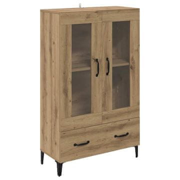 Vidaxl Visok predalnik s predalom Umetni hrast 70 x 31 x 115 cm
