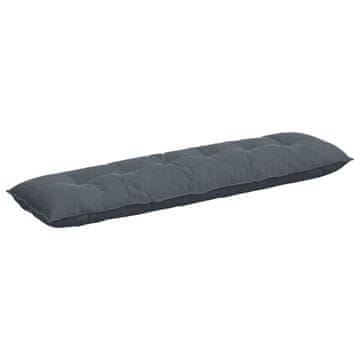 Vidaxl Poglavni vzglavnik Temno siva 180 x 50 cm Žametna tkanina