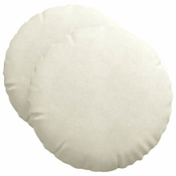 Vidaxl Sedežne blazine 2 szt. krema Ø50 x 19 cm Žamet