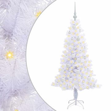 Vidaxl Umestno božično drevo med 150 LED Bela 150 cm PVC in jeklo