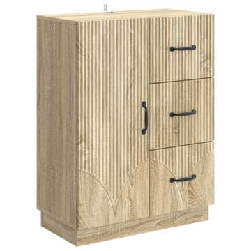 Vidaxl Strani šal Sonoma hrast 66 x 34,5 x 87 cm Inženirski les