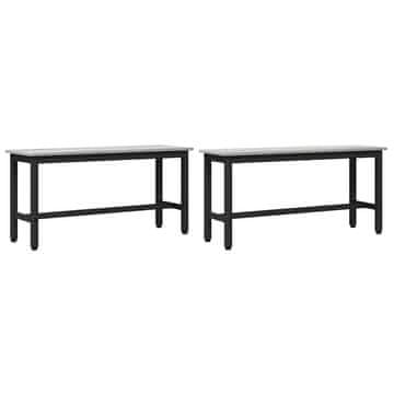 Vidaxl Jedilna klop 2 szt. Siva Sonoma 100 x 32,5 x 48,5 cm