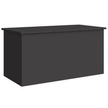 Vidaxl Zunanja shranjevalna škatla Črna 100 x 50,5 x 50 cm Jeklo
