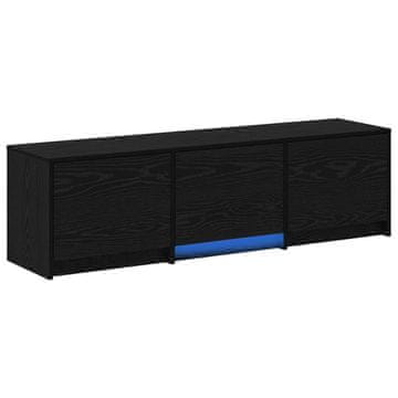Vidaxl TV omarica z LED osvetlitvijo Črni Hrast 140 x 34 x 40 cm