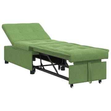 Vidaxl Sofa postelja Svetlo zelena 194 x 67 x 82 cm Žamet