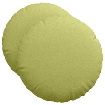 Vidaxl Sedežne blazine 2 szt. Svetlo zelena Ø50 x 19 cm blago