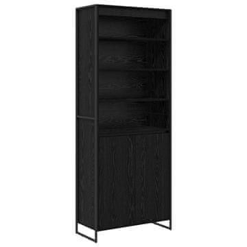 Vidaxl Visoke omare Črna Orehovina 79 x 36 x 200 cm Konstruiran les