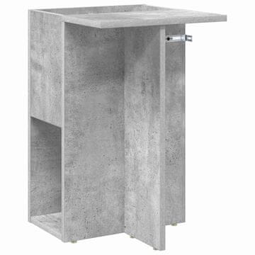 Vidaxl Stranska miza Betonsko siva 35 x 40 x 55 cm Konstruiran les