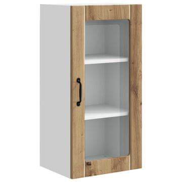 Vidaxl Stenski stekleni kabinet PORTO Umetni hrast 40 x 31 x 80 cm