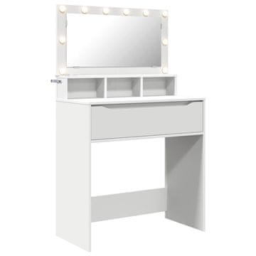 Vidaxl Toaletne mize za spalnice s predalom Bela 80 x 39,6 x 135 cm