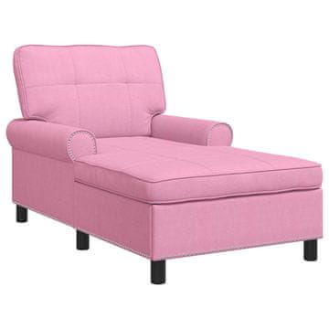 Vidaxl Ležalna postelja z blazino Roza 91 x 157 x 91 cm blago