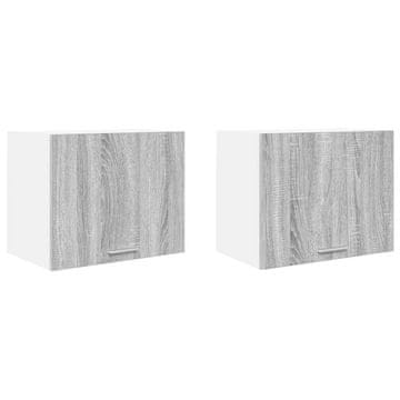 Vidaxl Viseča omarica 2 szt. Siva Sonoma in bela 50 x 31 x 40 cm