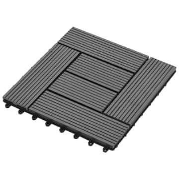 Vidaxl Tla za teraso 11 szt. Siva 30 x 30 cm WPC