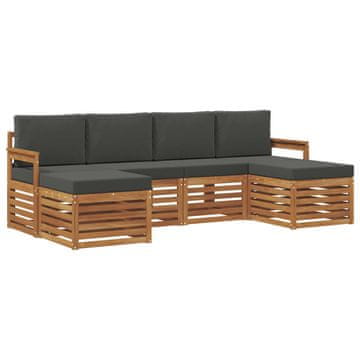 Vidaxl Sedežne garniture z blazino 6 szt. Naravna in antracitna