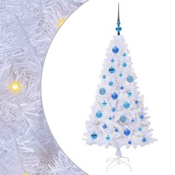 Vidaxl Umestno božično drevo med 150 LED Bela 120 cm PVC in jeklo