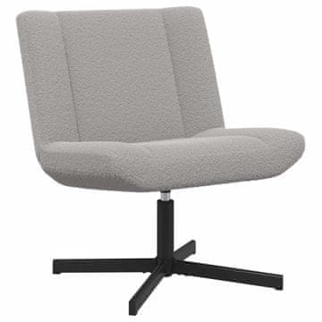 Vidaxl Vrtljiv stol Svetlo siva 63 x 75 x 76 cm Ovčja koža