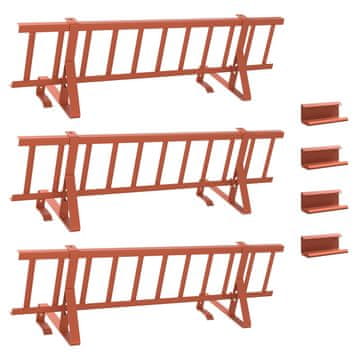 Vidaxl Snežni varovalni sistem za strehe Rdeča 300 x 29,5 x 34,5 cm