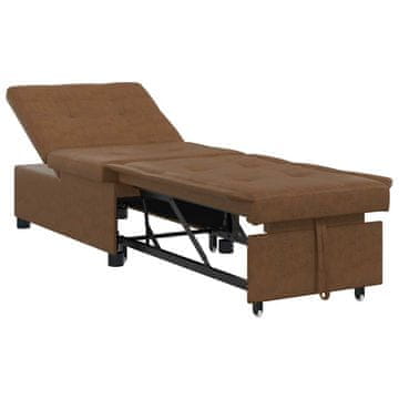 Vidaxl Sofa postelja Rjava 194 x 67 x 82 cm Huahua Tkanina