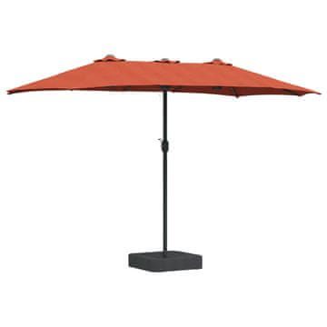 Vidaxl Vrtni dežnik Terakota 385 x 209 x 244 cm Poliester