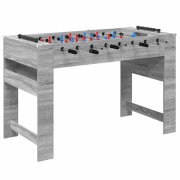 Vidaxl Namizni nogomet Siva Sonoma 125 x 60,5 x 80 cm Konstruiran les