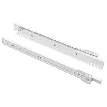 Vidaxl Drsni mehanizem za predal 2 szt. Bela 300 mm Jeklo
