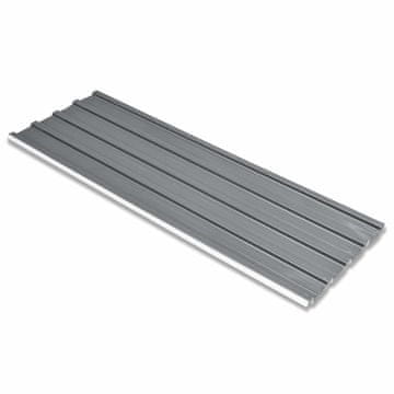 Vidaxl Strešni panel 12 szt. Siva 129 x 45 cm Pocinkano jeklo