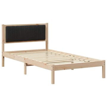 Vidaxl Posteljni okvir z oblazinjenim vzglavjem Črna 100 x 200 cm