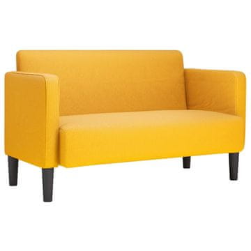 Vidaxl Loveseat kavč svetlo rumena 109 cm velur tkanina