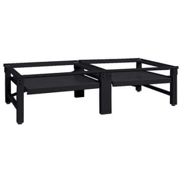 Vidaxl Pedestal za pralni stroj 2 szt. Črna 124,5 x 61,5 x 32,5 cm