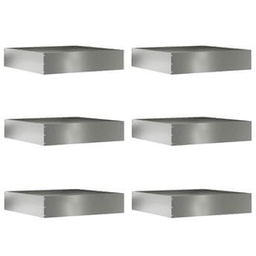 Vidaxl Robovi trave 6 szt. srebrna 60 x 60 x 13 cm Cinkana jeklena