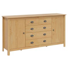 Vidaxl Strani šal HILL Medeno rjava 154 x 40 x 80 cm Masivna borovina