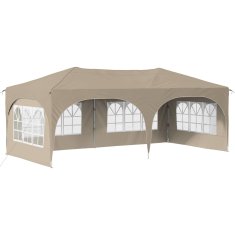 Vidaxl Zložljivi šotor za zabave 574 x 289 x 245 cm Krem