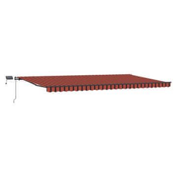 Vidaxl Vlečna tenda oranžna in rjava 600 × 300 cm Tkanina in aluminij