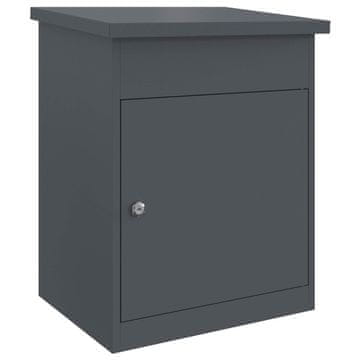 Vidaxl Škatla za dostavo z vrati Antracit 47,5 x 38 x 59 cm Jeklo